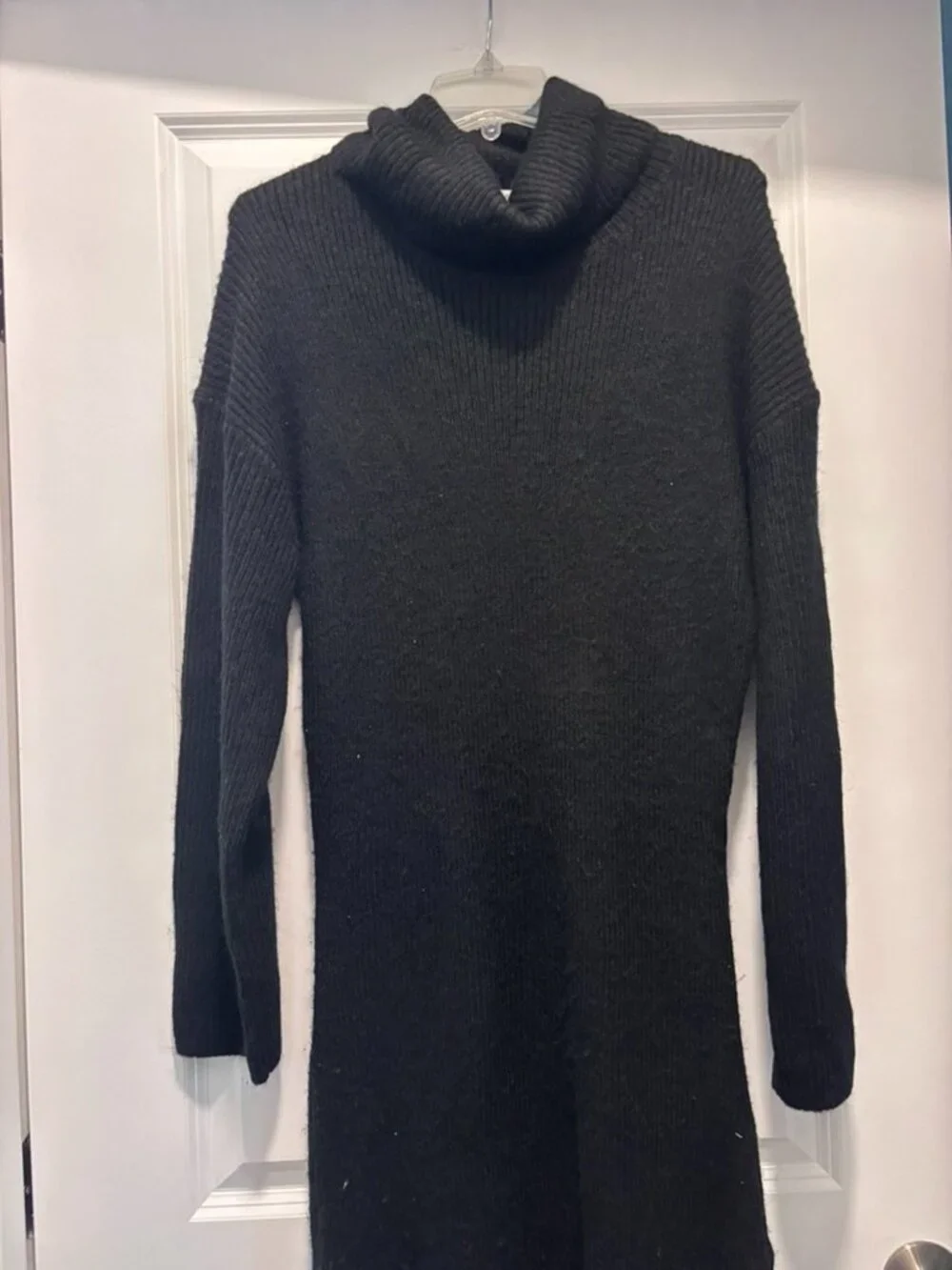 Abercrombie & Fitch Black Knit Turtleneck Sweater Dress
